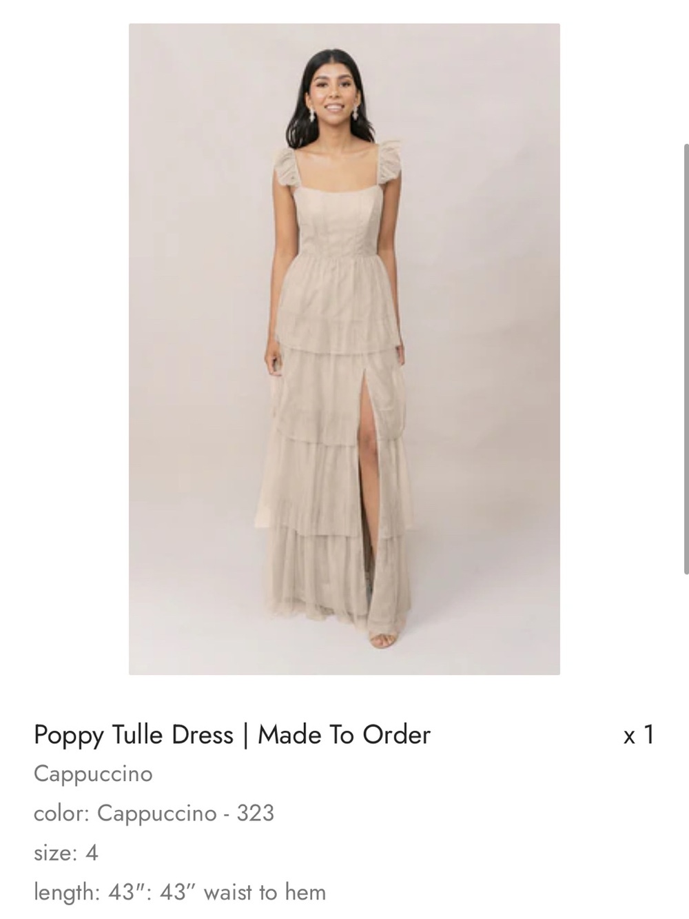 Revelry Poppy Tulle Maxi Dress in Cappuccino
